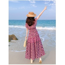 裙子女小众设计感气质披肩沙滩裙2023夏季新款高端海边度假连衣裙